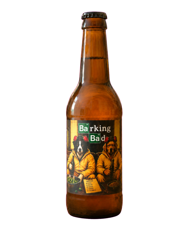 Ampolla de Barking Bad IPA americana, cervesa artesana GUAU