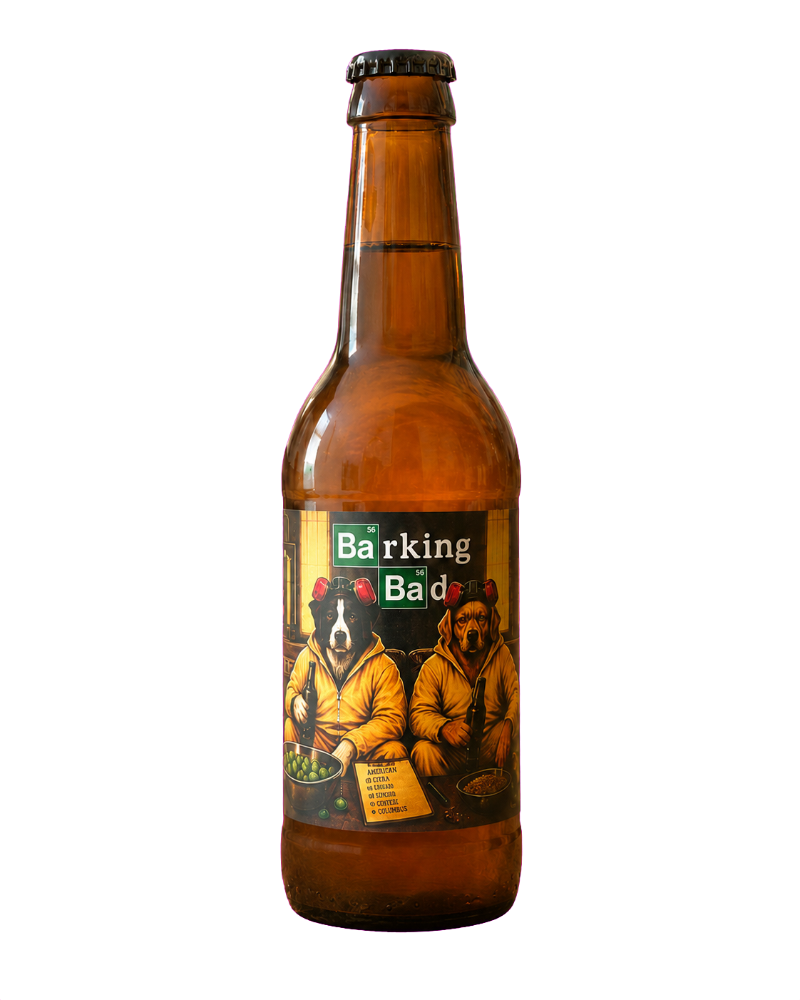 Ampolla de Barking Bad IPA americana, cervesa artesana GUAU